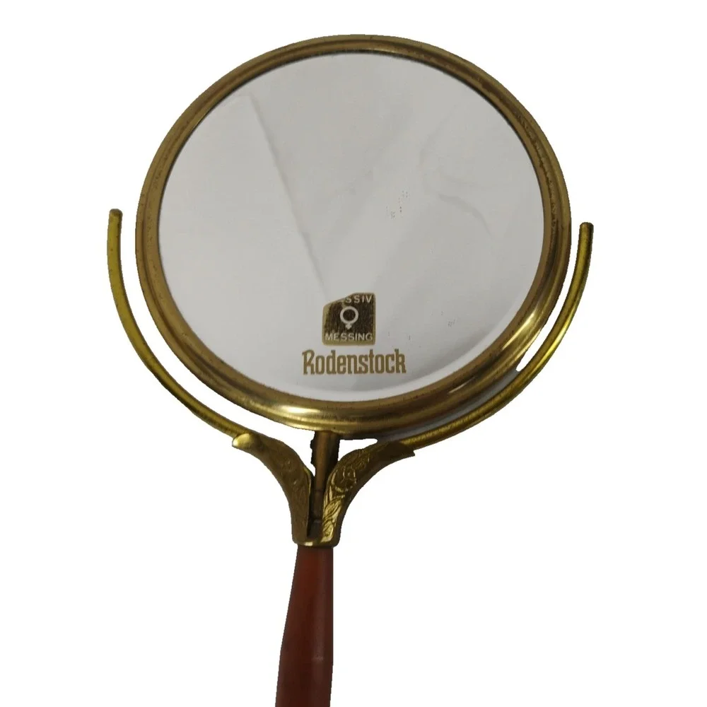 Vintage Rodenstock Germany Handheld 2 Sided Mirror & Magnifying Vanity Mirror‎